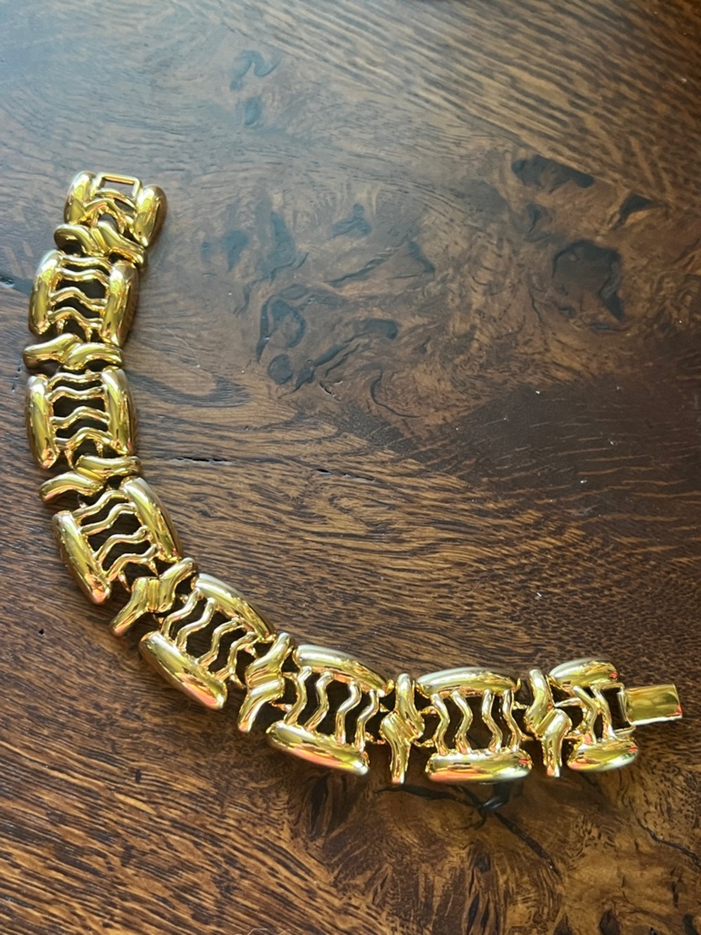 Vintage MONET Goldtone Wide Bracelet